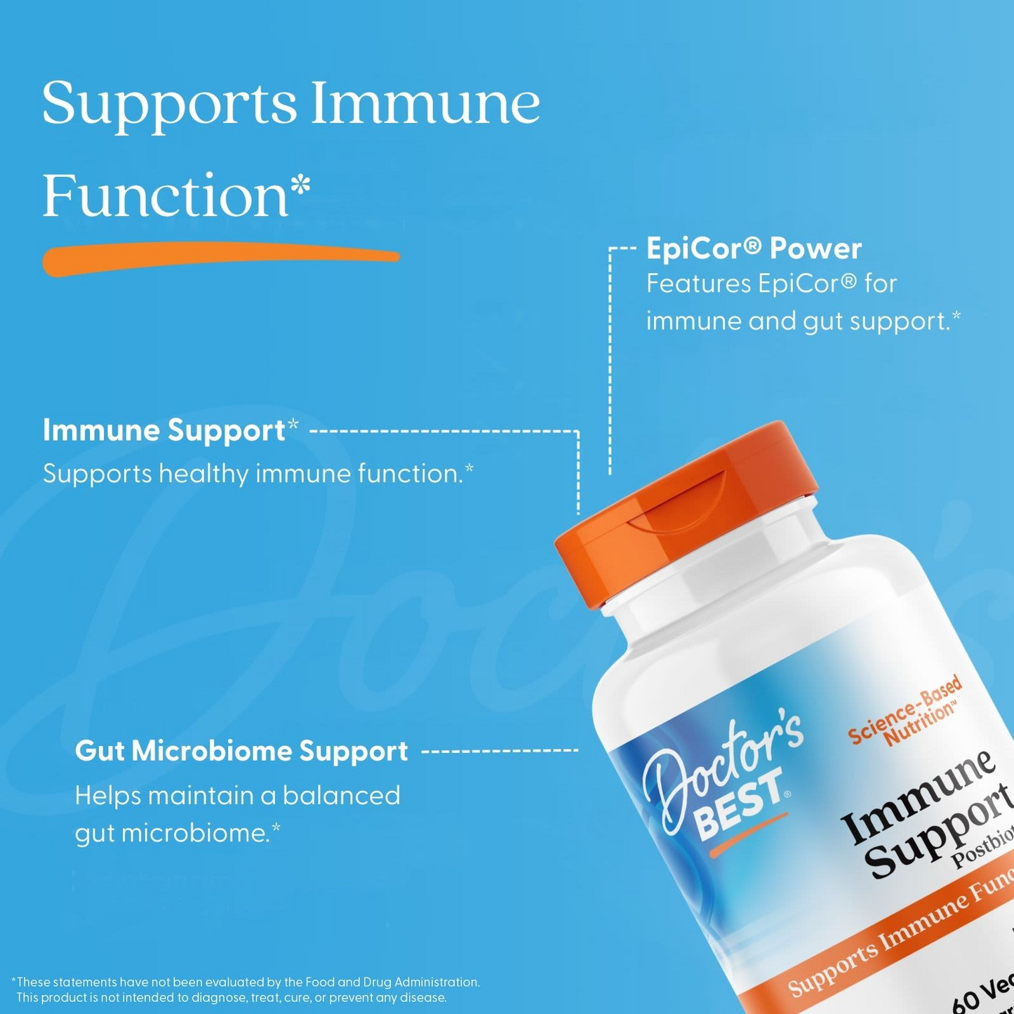 Doctor's Best Immune Support Postbiotic 500 Mg Immune Support Gut Microbiome Support 60 Veg Caps