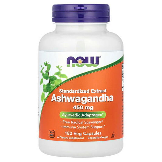 Now Foods Ashwagandha Ayurvedic Adaptogen standardised Extract 450 Mg Stress Support Immune Support Antioxidant Support Veg Capsules