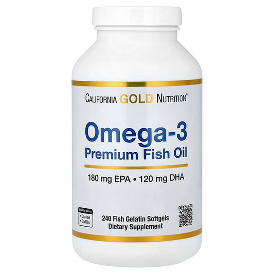 California Gold Nutrition Omega-3 Premium Fish Oil Fish Gelatin Softgels