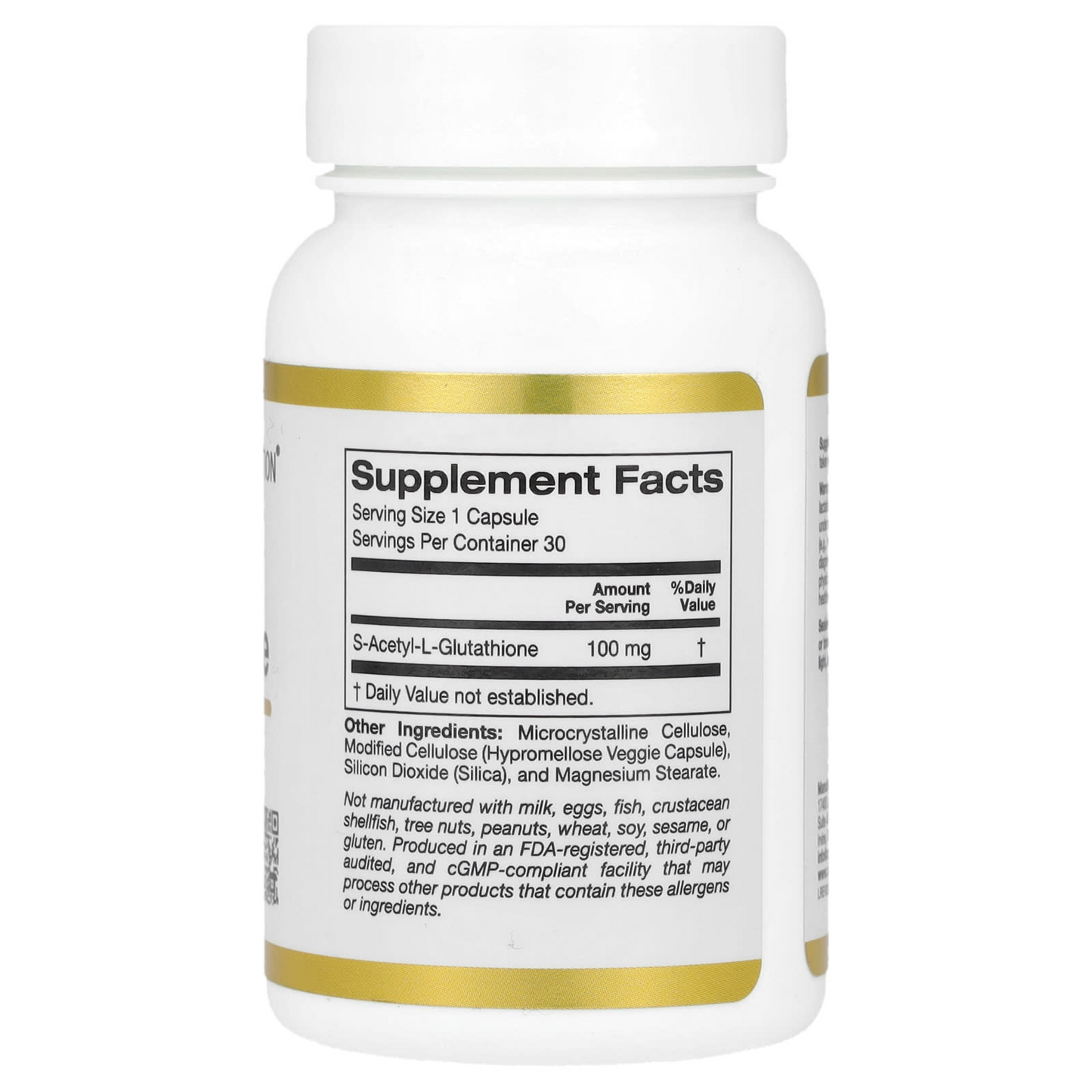 California Gold Nutrition S-Acetyl L-Glutathione 100 mg Veggie Capsules