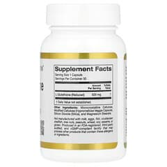 California Gold Nutrition L-Glutathione (Reduced) 500 mg Veg Capsules