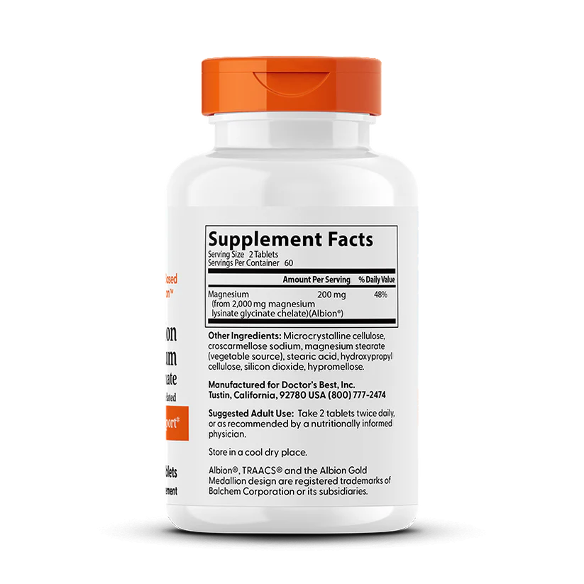 Doctor's Best High Absorption Magnesium Muscle Relaxation & Sleep Support 100 Mg Tablets