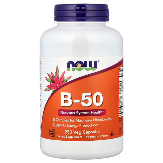 Now Foods B-50 Energy Metabolism Nervous System Support Homocysteine Metabolism Veg Capsules