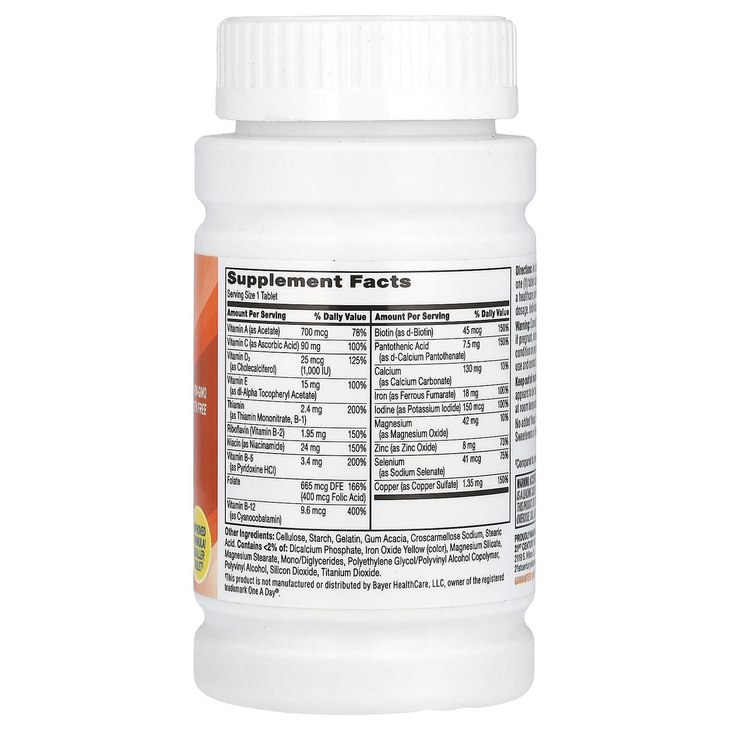 21st Century One Daily women's Health Multivitamin/multimineral Supplement 100 Tablets
