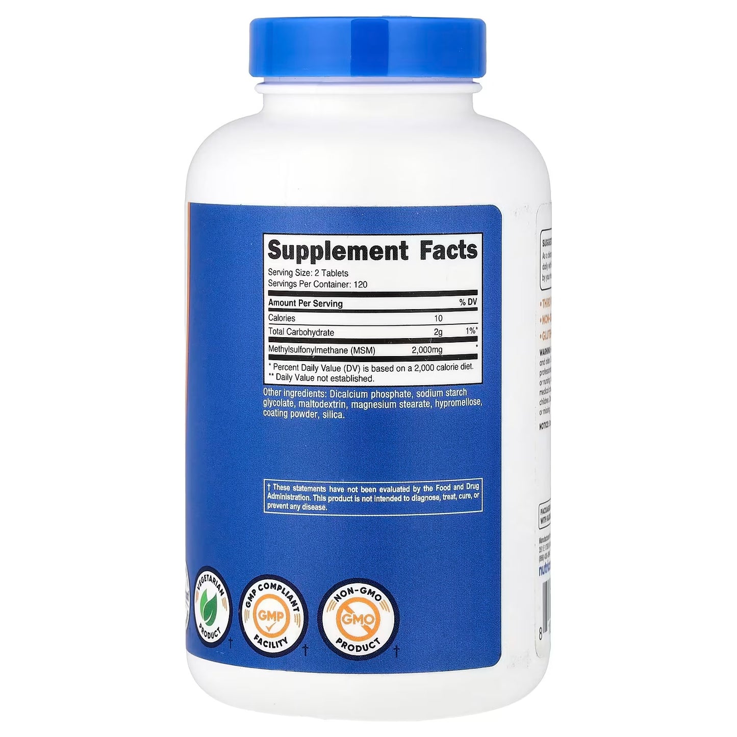 Nutricost MSM 2000mg – Methylsulfonylmethane, 240 Tablets, High-Potency MSM Supplement