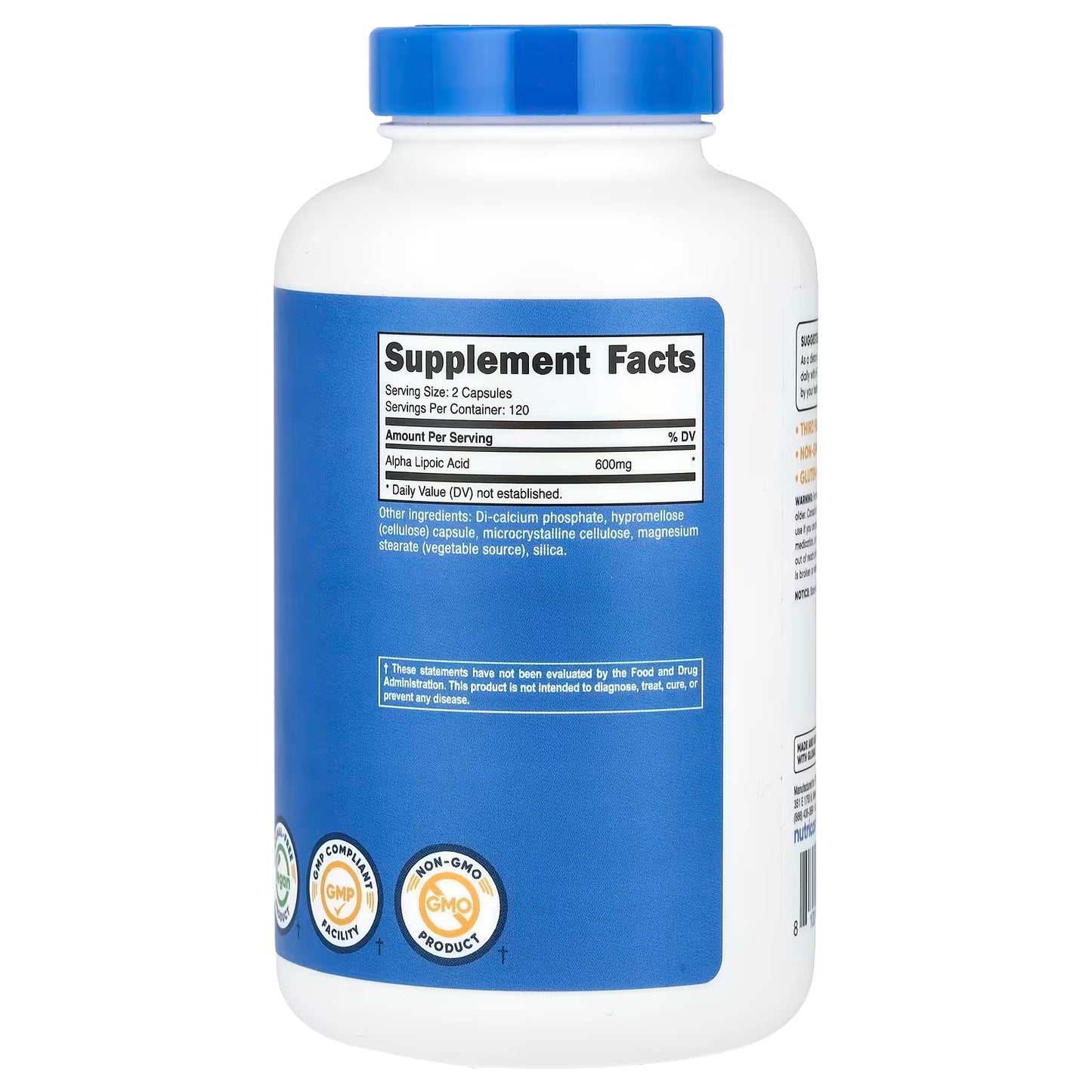 Nutricost Alpha Lipoic Acid 600mg – 240 Vegetarian Capsules, Gluten-Free, Soy-Free & GMO-Free