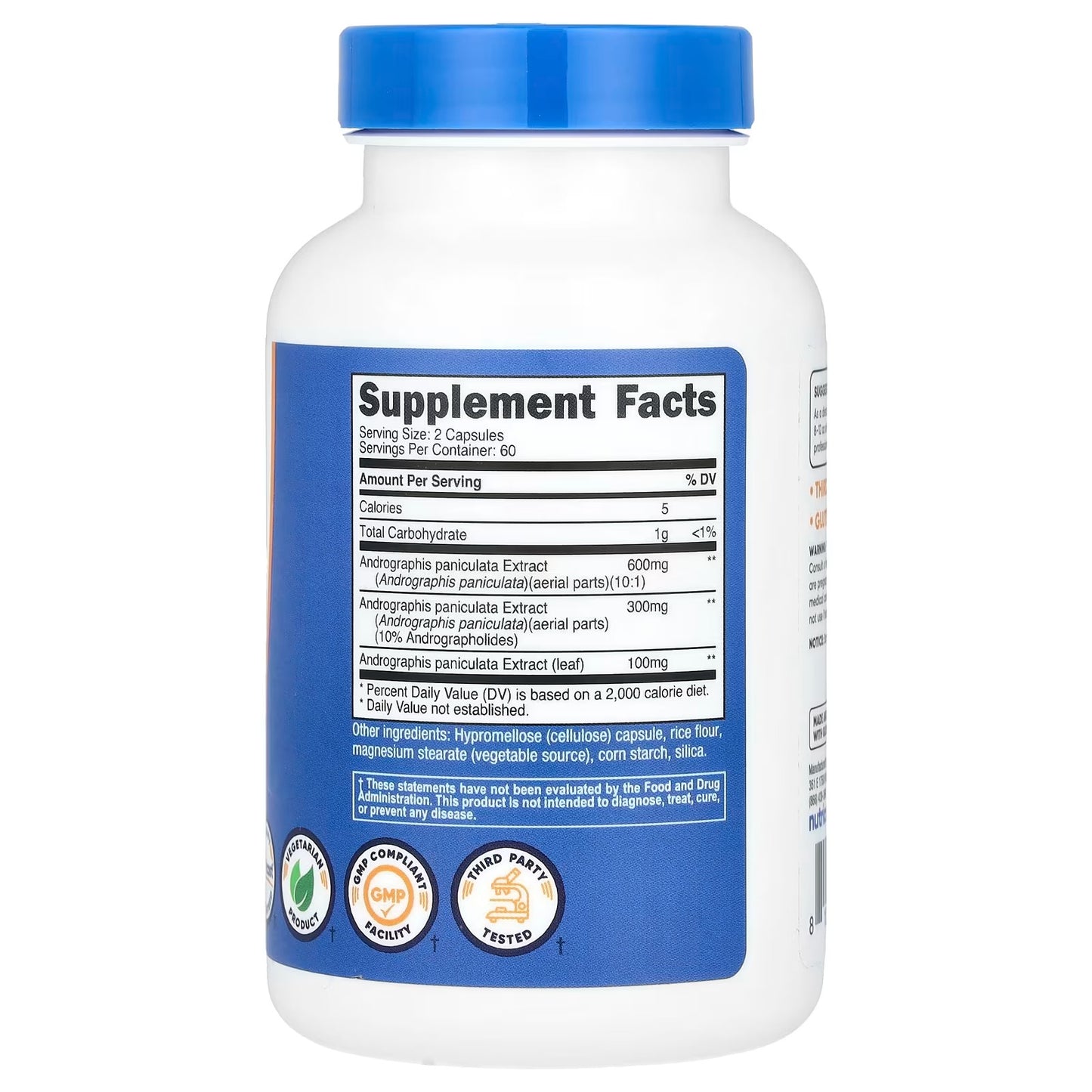 Nutricost Andrographis Extract 1000mg – 120 Capsules, Herbal Botanical Supplement