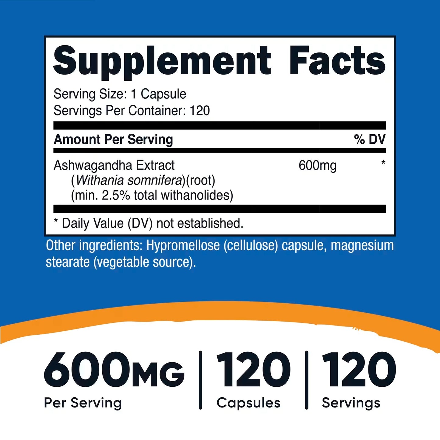 Nutricost Ashwagandha Root Extract 600mg – 120 Vegetarian Capsules, GMO-Free & Gluten-Free