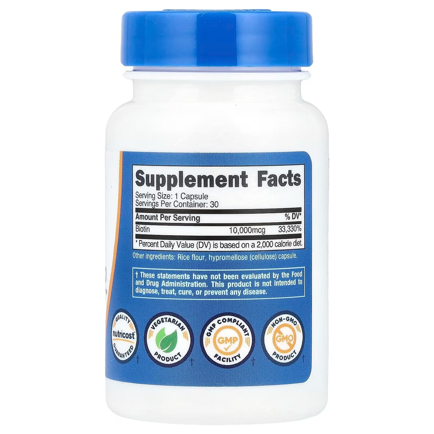 Nutricost Biotin 10,000mcg (10mg) – 240 Capsules, Quick Release Vitamin B7 Supplement