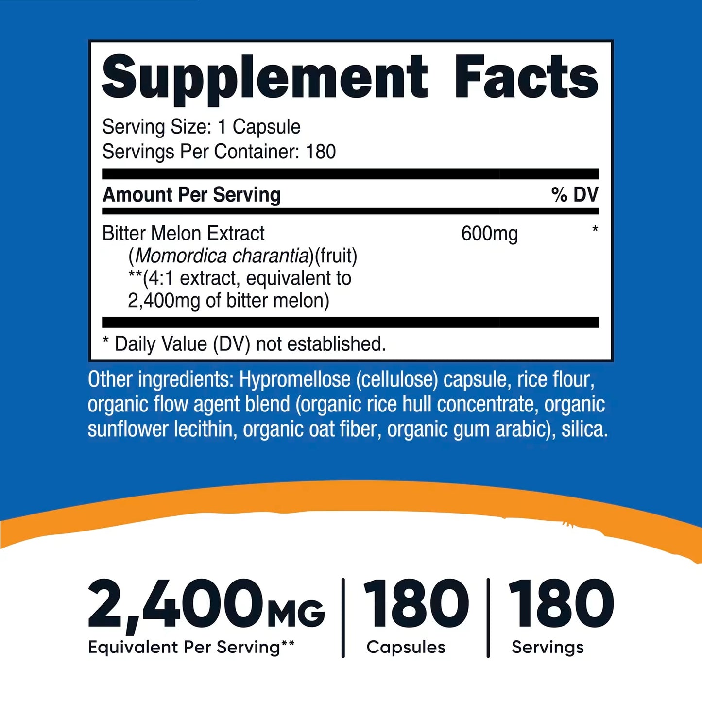 Nutricost Bitter Melon Extract – 180 Vegan Capsules, 180 Servings, Momordica Charantia, Gluten-Free & GMO-Free