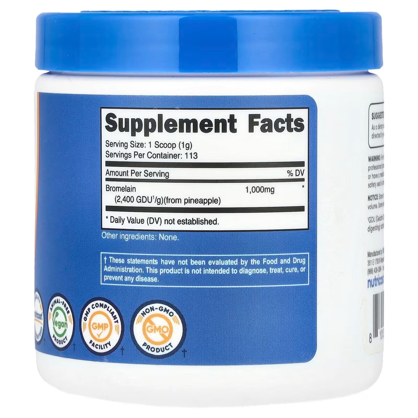 Nutricost Bromelain Powder 4 oz (113g) – Non-GMO, Vegetarian & Gluten-Free Enzyme Supplement