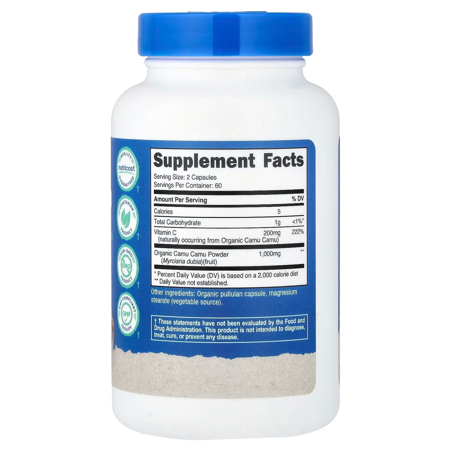 Nutricost Organic Camu Camu 1000mg – 120 Capsules, CCOF Certified, Gluten-Free & GMO-Free