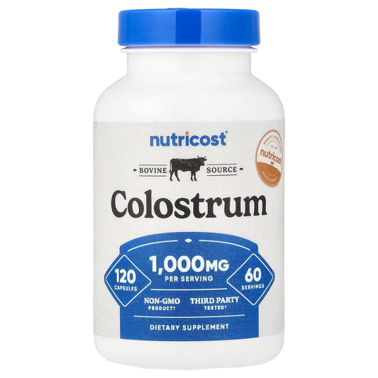 Nutricost Colostrum 500mg – 120 Capsules, 2-Bottle Pack, Colostrum Supplement