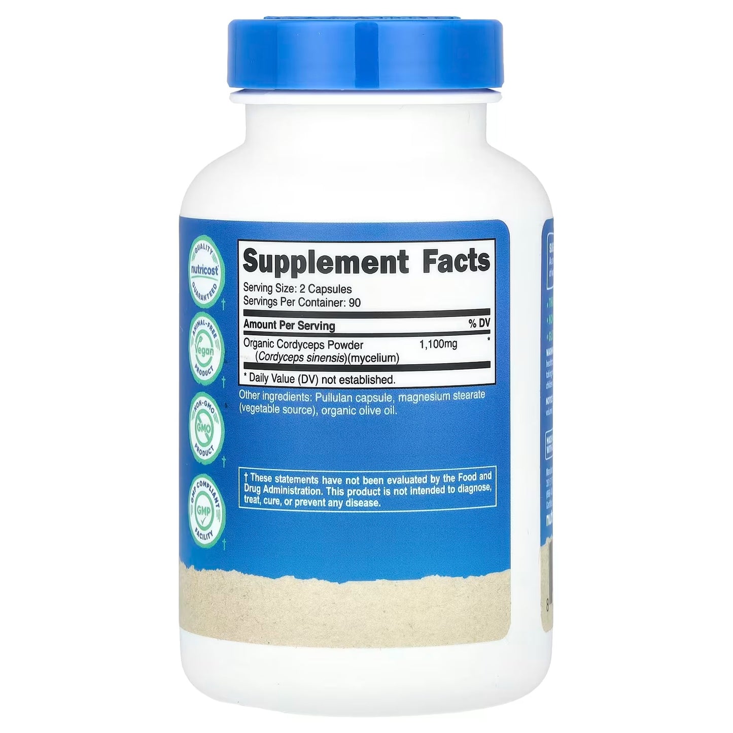 Nutricost Organic Cordyceps Mushroom 1100mg – 180 Capsules, CCOF Certified Organic Supplement