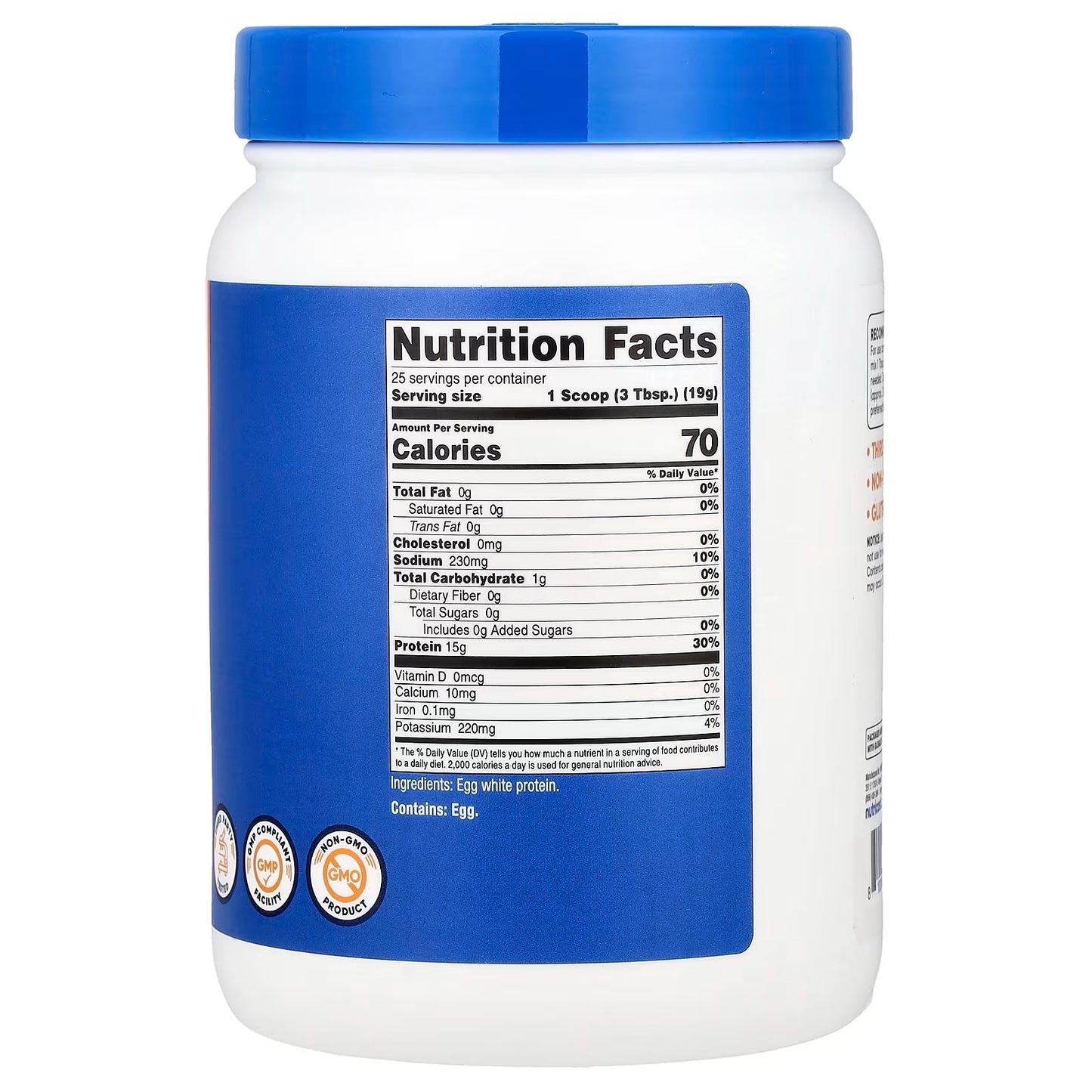 Nutricost Egg White Protein Powder 1 lb (454g) – Unflavored, Non-GMO & Gluten-Free Protein Supplement