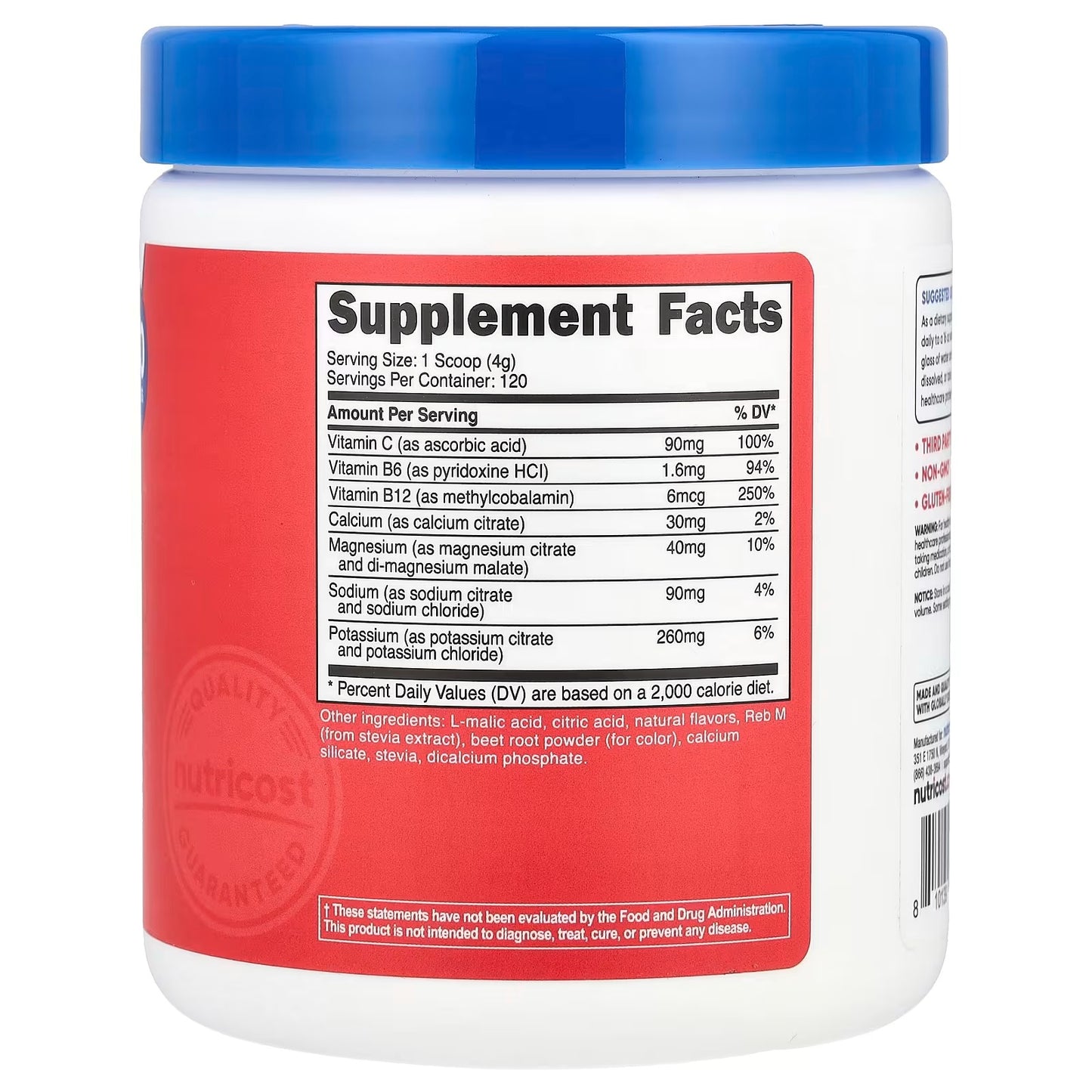 Nutricost Electrolyte Complex Powder – Fruit Punch, 120 Servings, Hydration & Electrolyte Supplement