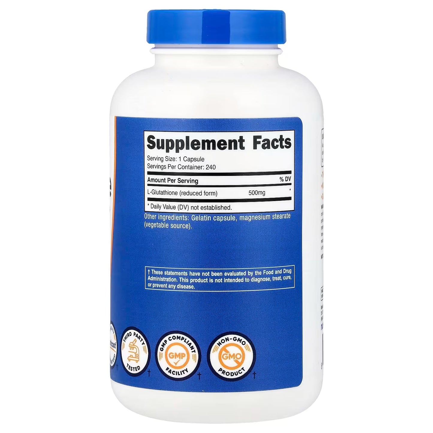 Nutricost Glutathione 500mg – 240 Capsules, Gluten-Free & GMO-Free Antioxidant Supplement