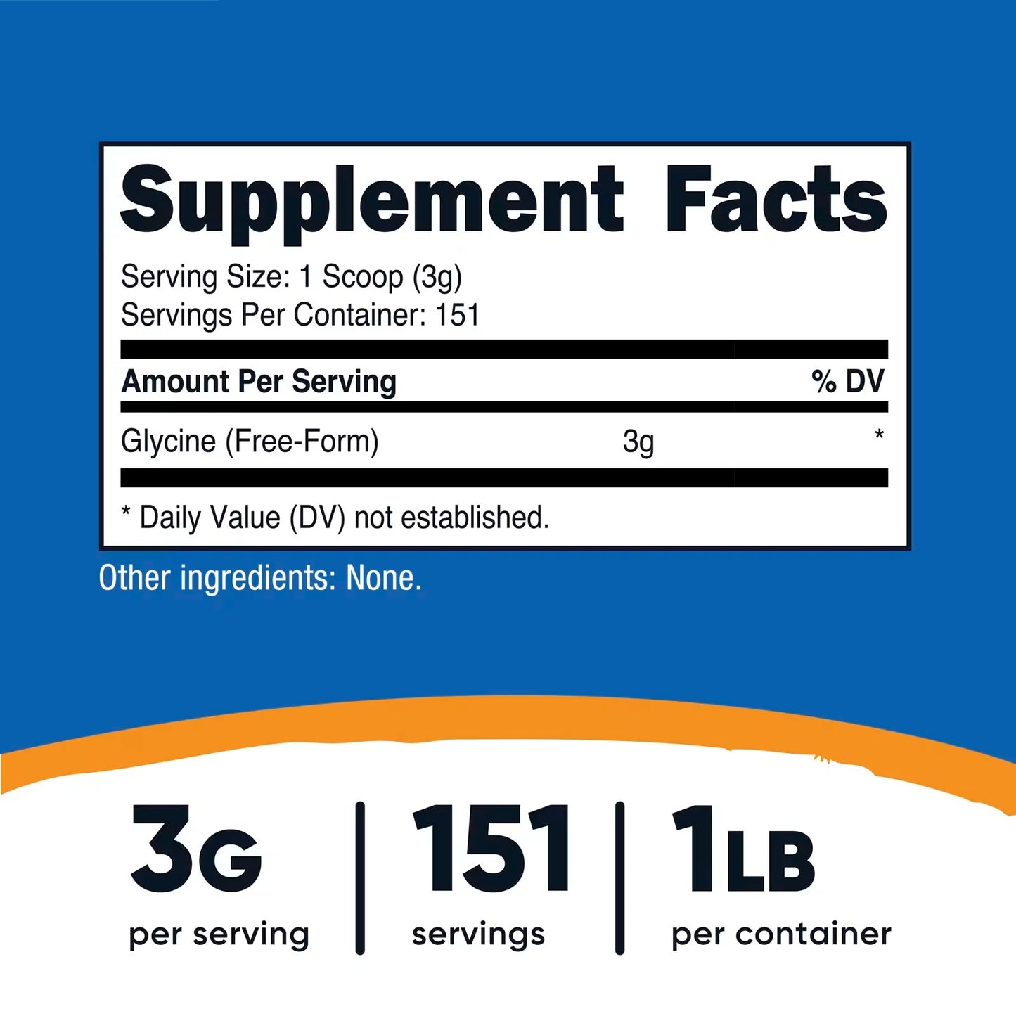 Nutricost Glycine Powder 1 lb (454g) – Pure Glycine Supplement, Non-GMO & Gluten-Free