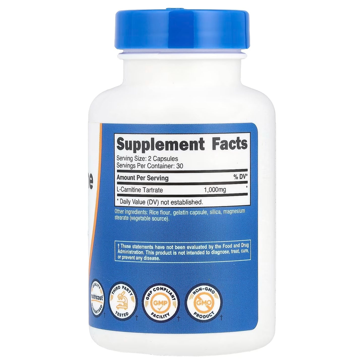 Nutricost L-Carnitine Tartrate 1000mg – 120 Capsules, 60 Servings, Fitness & Amino Acid Supplement