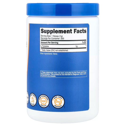 Nutricost L-Tyrosine Powder 250g – Unflavored, 1000mg Per Serving, Amino Acid Supplement