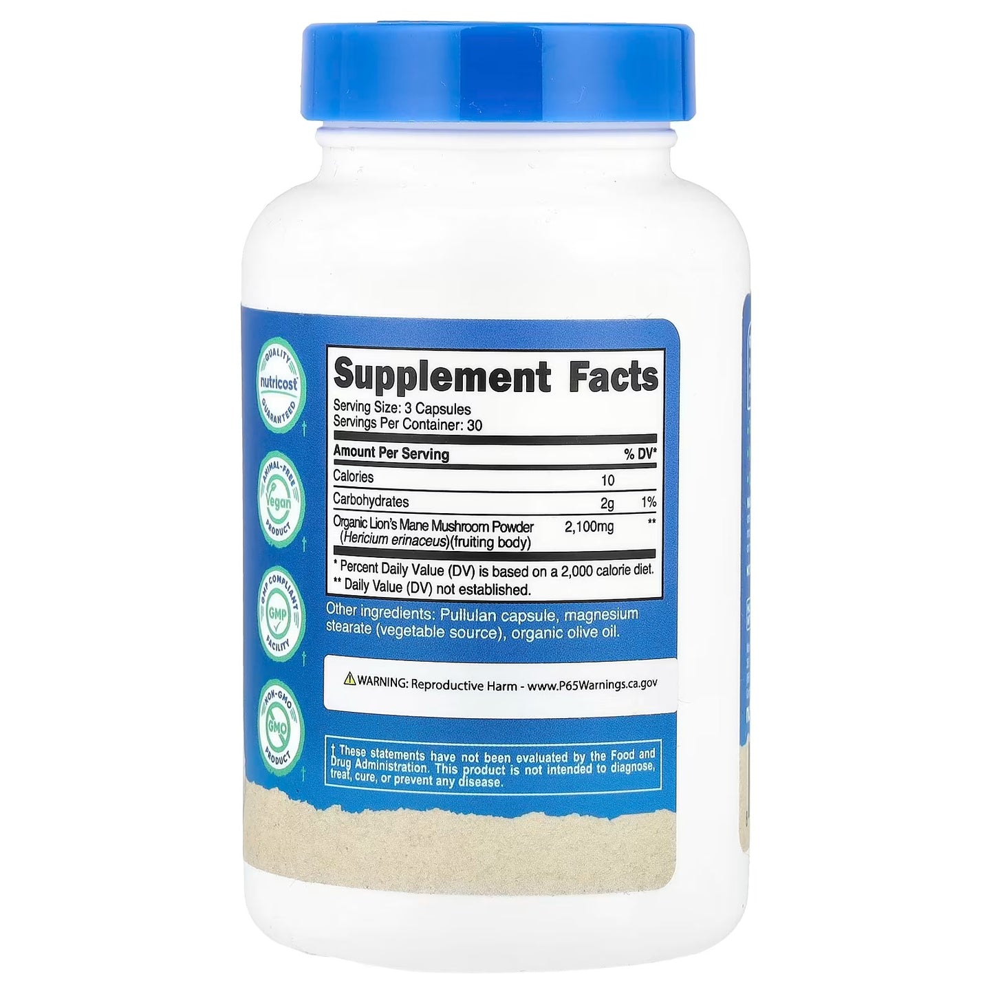 Nutricost Lion’s Mane Mushroom 2100mg – 90 Capsules, 30 Servings, Mushroom Supplement