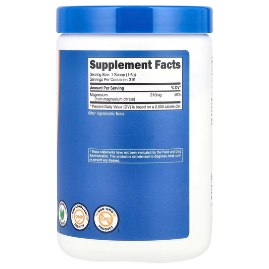 Nutricost Magnesium Citrate Powder 500g – Unflavored Magnesium Supplement