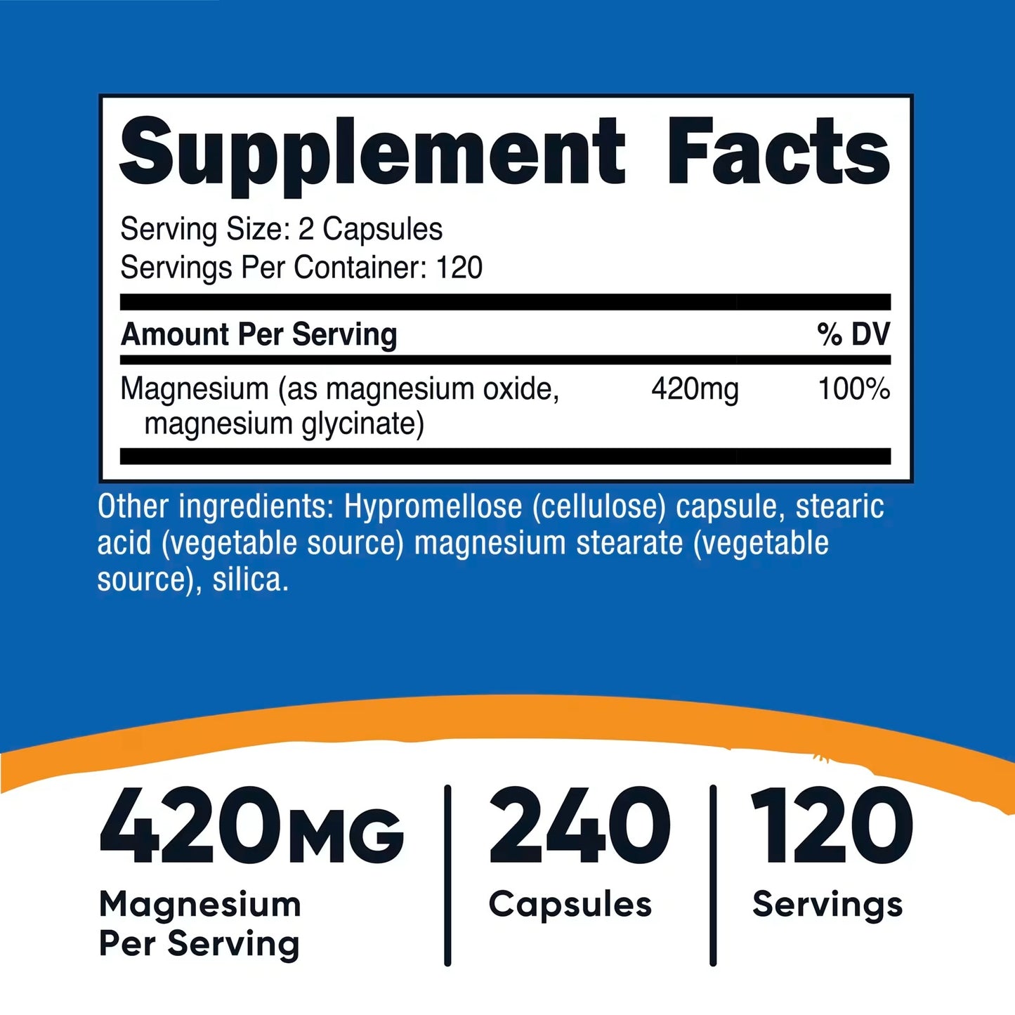 Nutricost Magnesium+ 210mg – 240 Vegan Capsules 120 Servings Magnesium Glycinate & Oxide Gluten-Free & GMO-Free