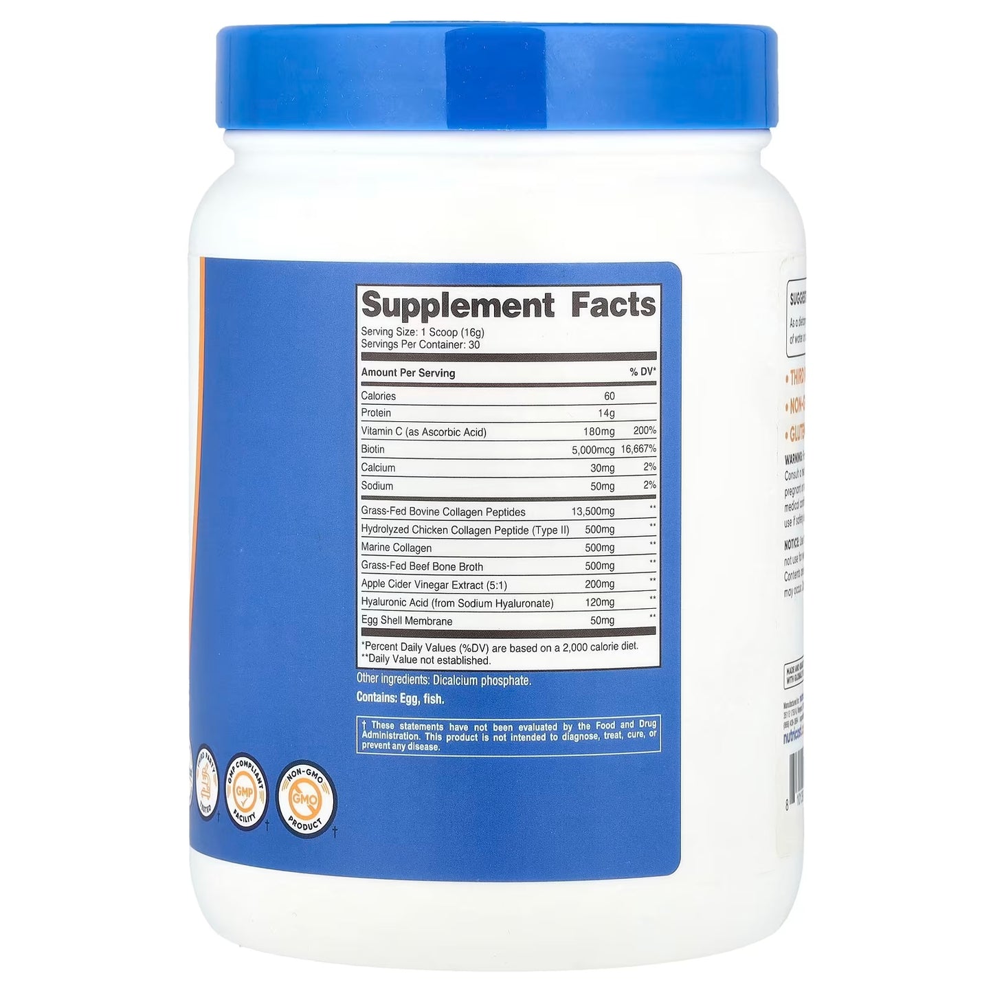 Nutricost Multi Collagen Protein Complex – Unflavored, 30 Servings, Premium Collagen Protein Powder