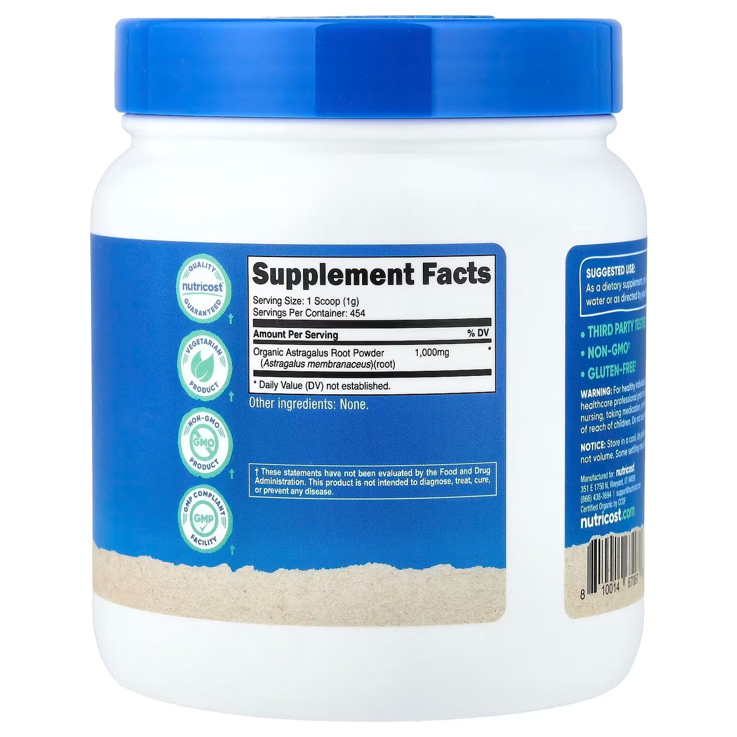 Nutricost Organic Astragalus Root Powder 1 lb (454g) – Vegetarian & Gluten-Free Herbal Supplement