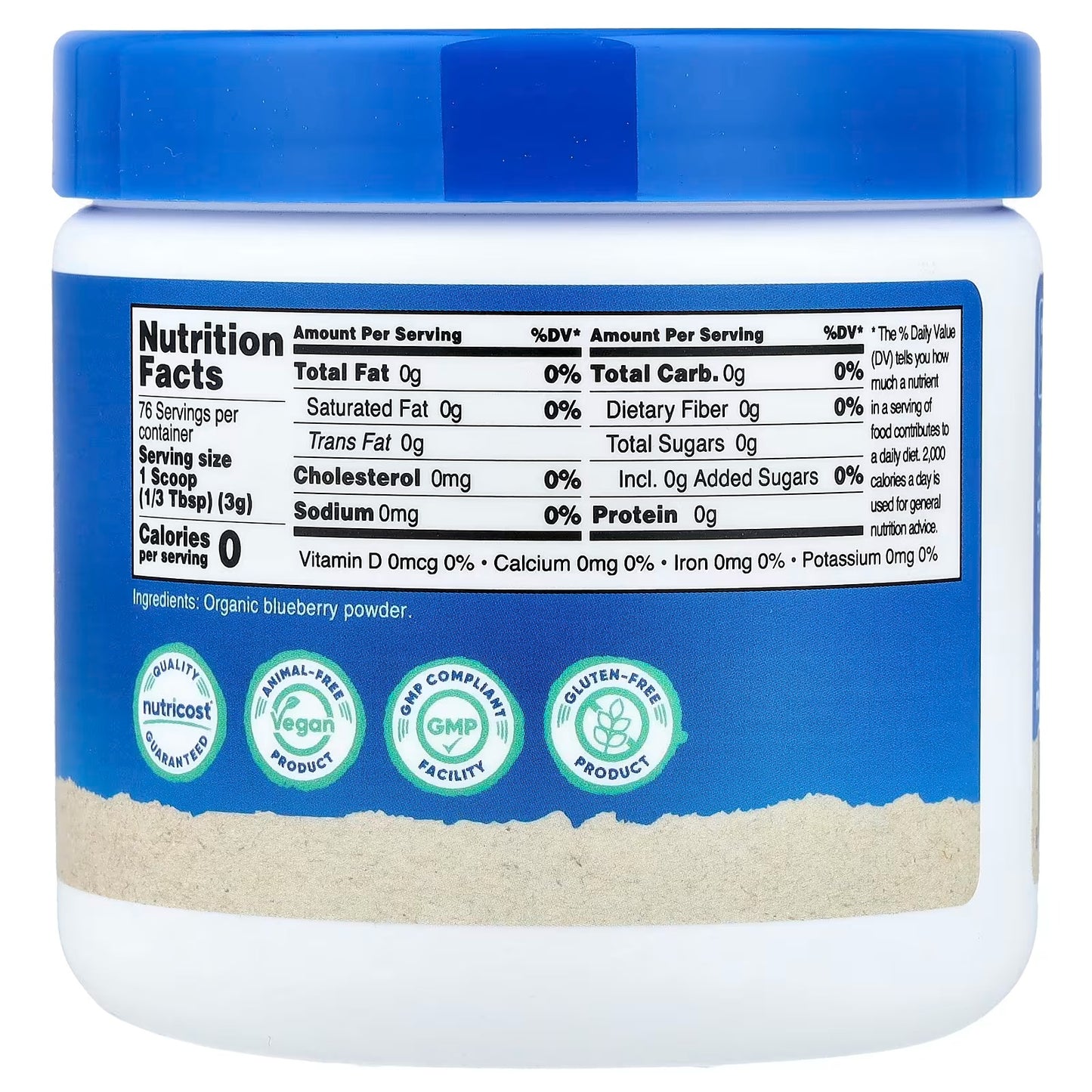 Nutricost Organic Blueberry Powder 227g (8 oz) – Pure Blueberry Powder, Gluten-Free & GMO-Free