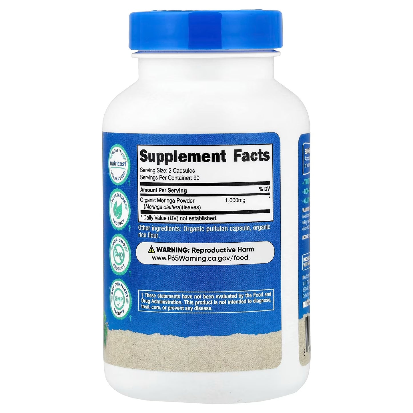 Nutricost Moringa 500mg – 180 Vegetarian Capsules, 90 Servings, Gluten-Free & GMO-Free