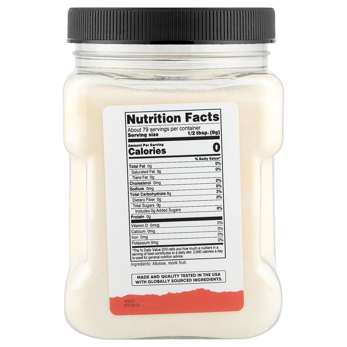 Nutricost Monk Fruit with Allulose 1.4 lbs (635g) – Natural Zero-Calorie Sweetener