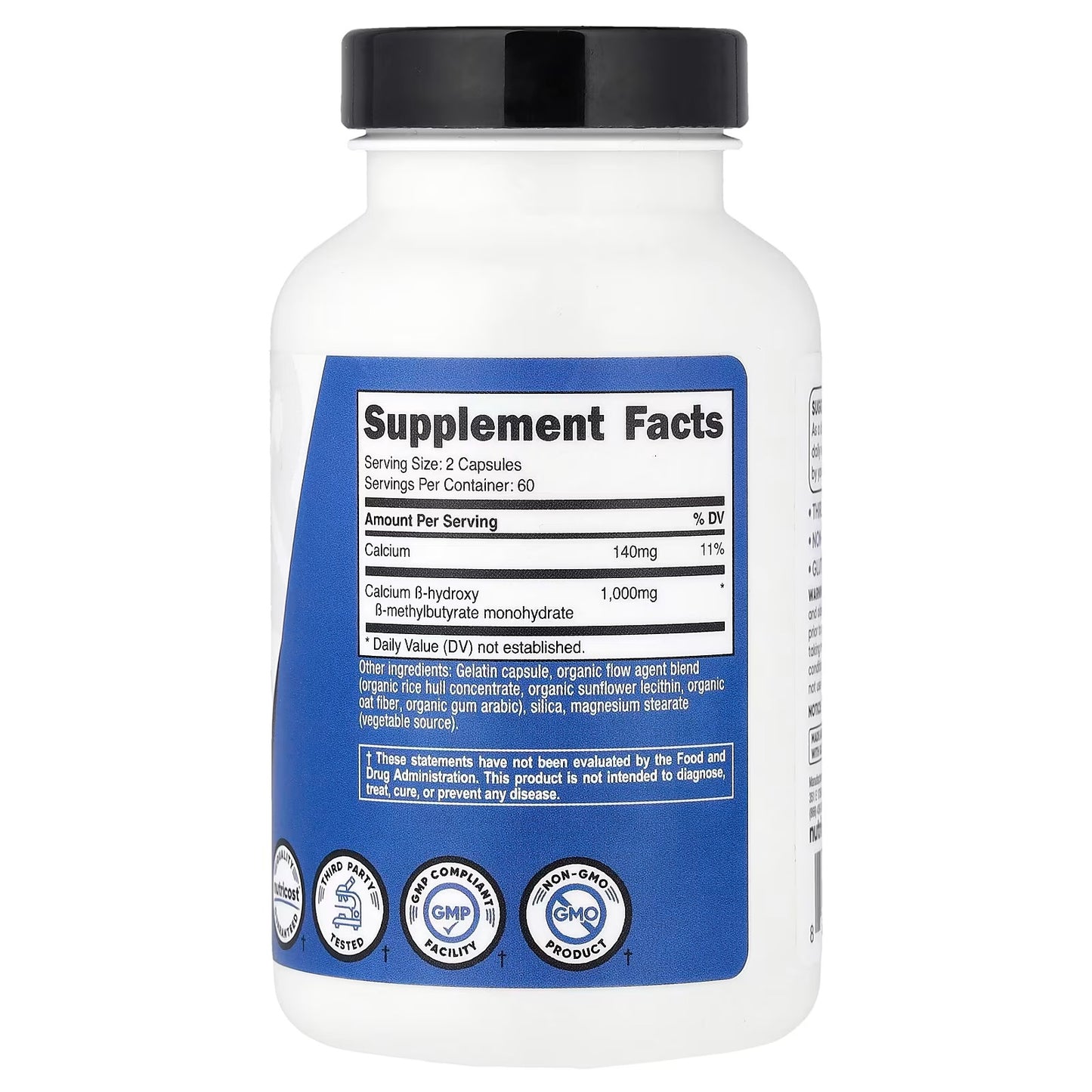 Nutricost HMB 1000mg – 120 Capsules, 500mg Per Capsule, 60 Servings, Gluten-Free & GMO-Free