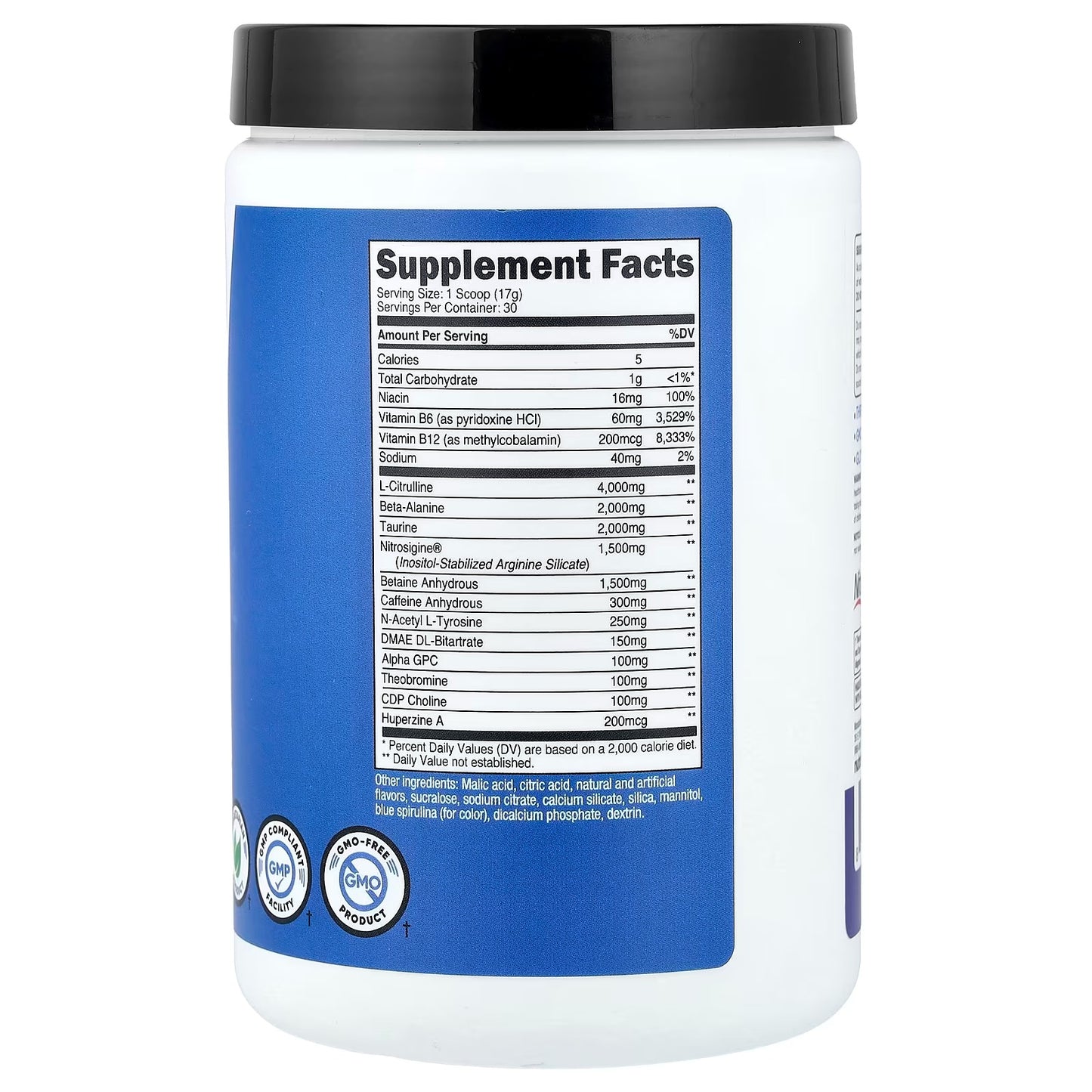 Nutricost Pre-X Xtreme Pre-Workout Powder – Blue Raspberry, 30 Servings, Advanced Workout Formul