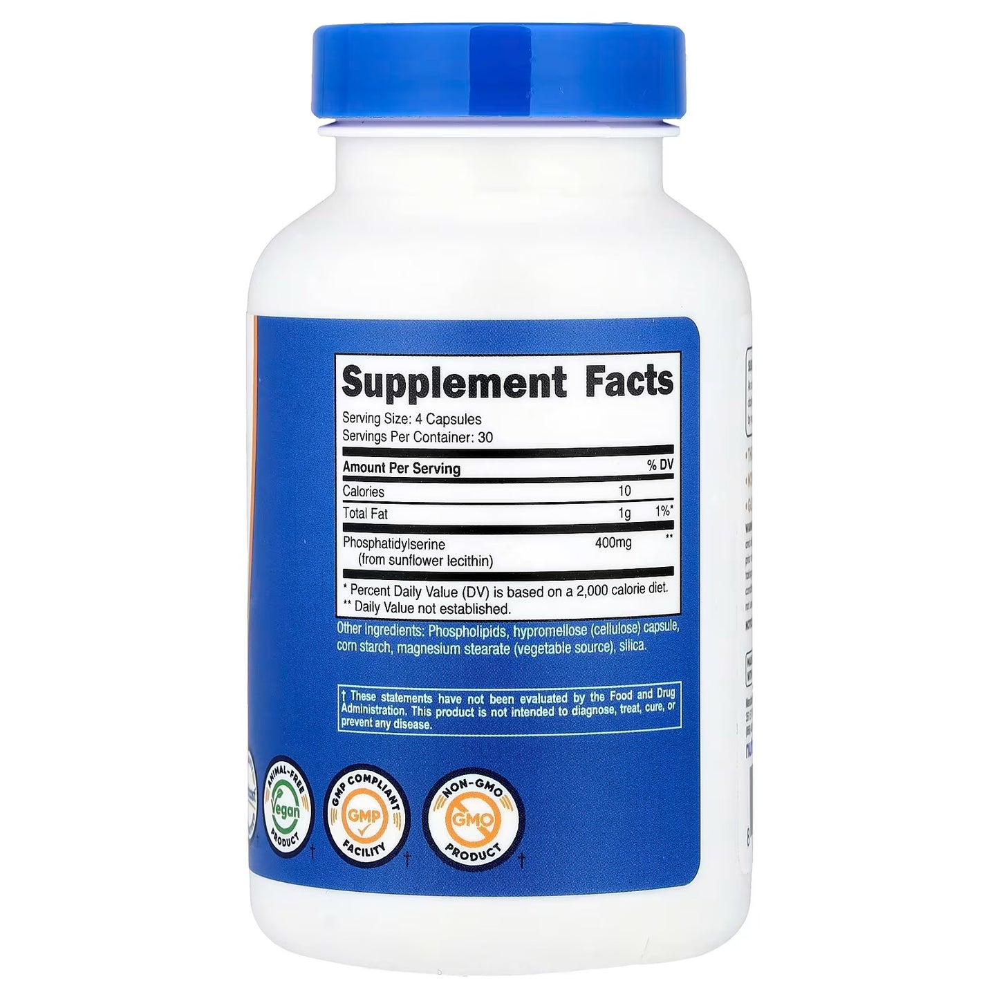 Nutricost Phosphatidylserine 400mg – 120 Vegetarian Capsules, 30 Servings, Soy-Free, Gluten-Free & GMO-Free