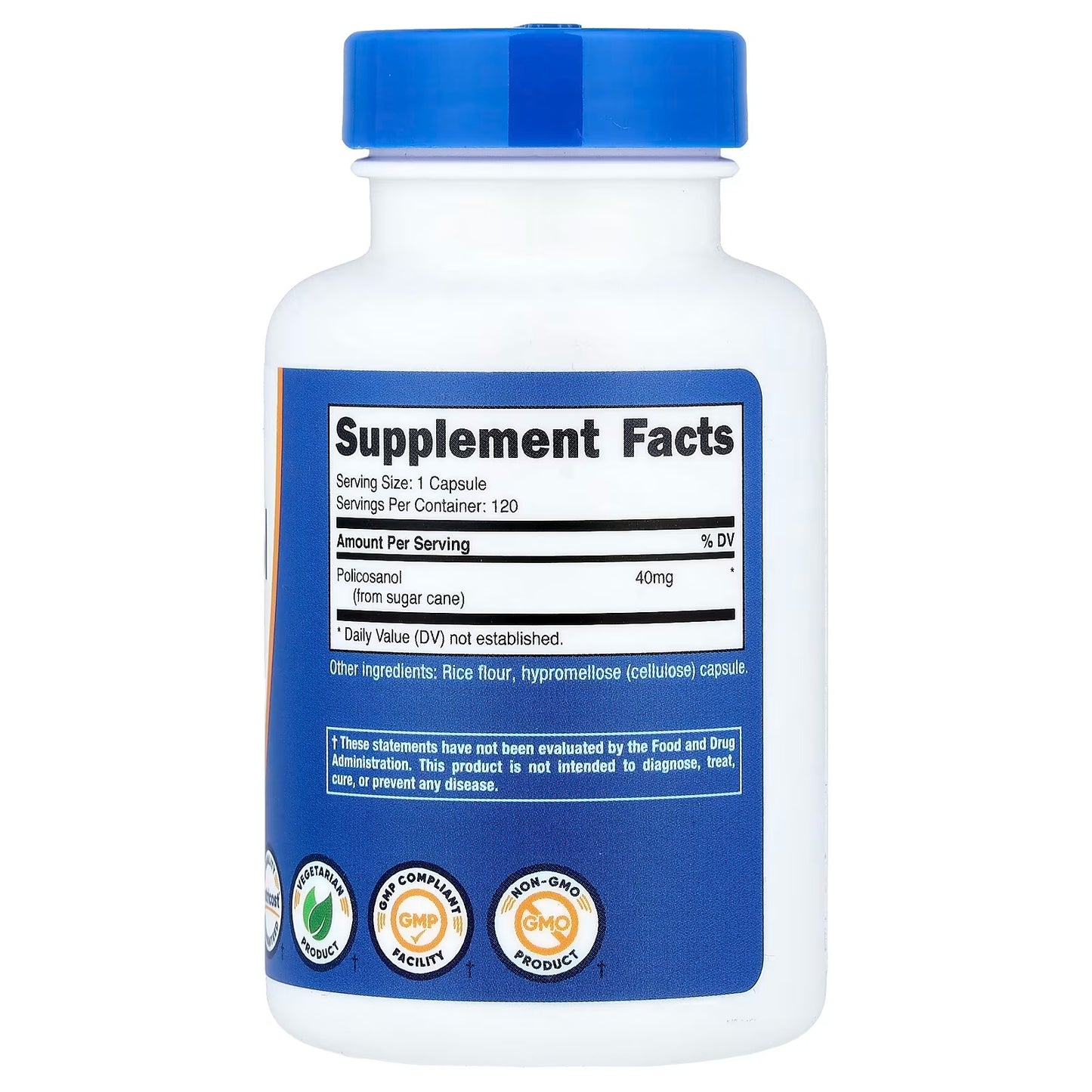 Nutricost Policosanol 40mg – 120 Capsules, Gluten-Free Dietary Supplement