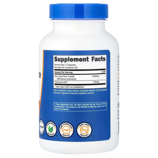 Nutricost Red Yeast Rice with CoQ10 1300mg – 120 Capsules, 60 Servings, Gluten-Free & GMO-Free