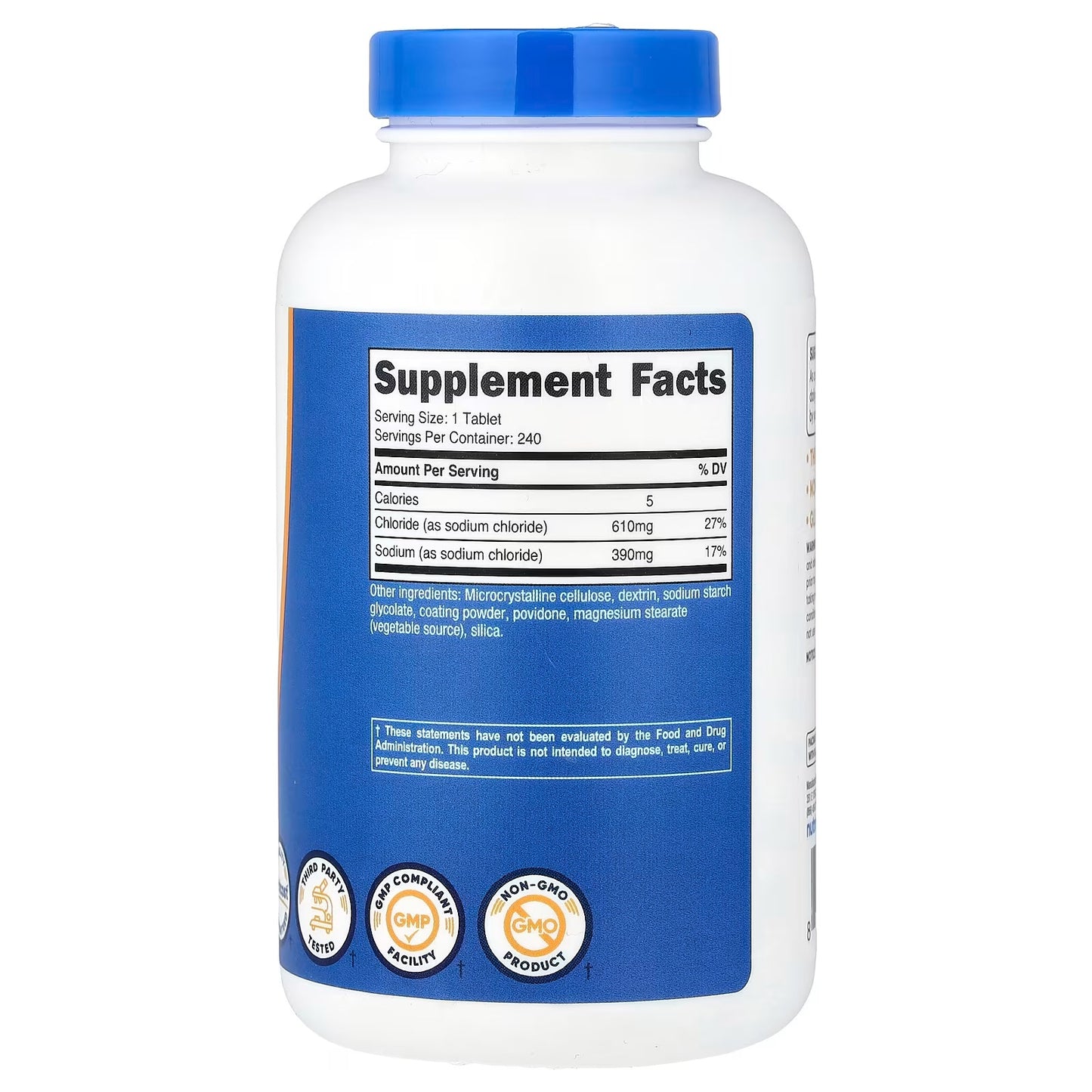 Nutricost Sodium Chloride 1000mg – 240 Salt Tablets, Gluten-Free Electrolyte Supplement