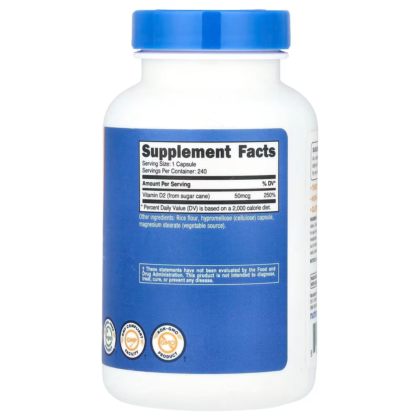 Nutricost Vitamin D2 2000 IU – 240 Capsules, Gluten-Free Vitamin D Supplement
