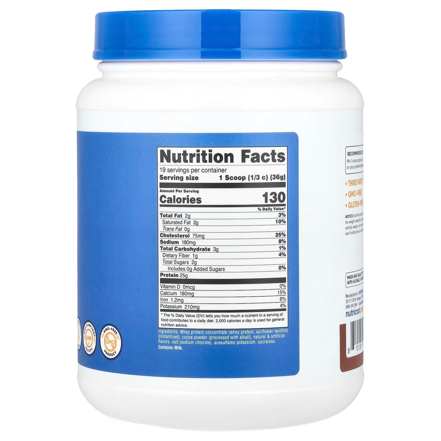 Nutricost Whey Protein Concentrate 5 lbs (2.27kg) – Chocolate Flavor, Premium Protein Powder