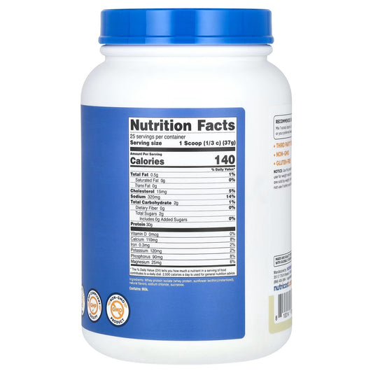 Nutricost Whey Protein Isolate 2 lbs (907g) – Vanilla Flavor, Premium Protein Powder