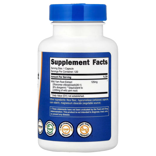 SEO-Optimized Product Title: Nutricost Wild Yam Root – 120 Capsules, 120 Servings, GMO-Free Herbal Supplement