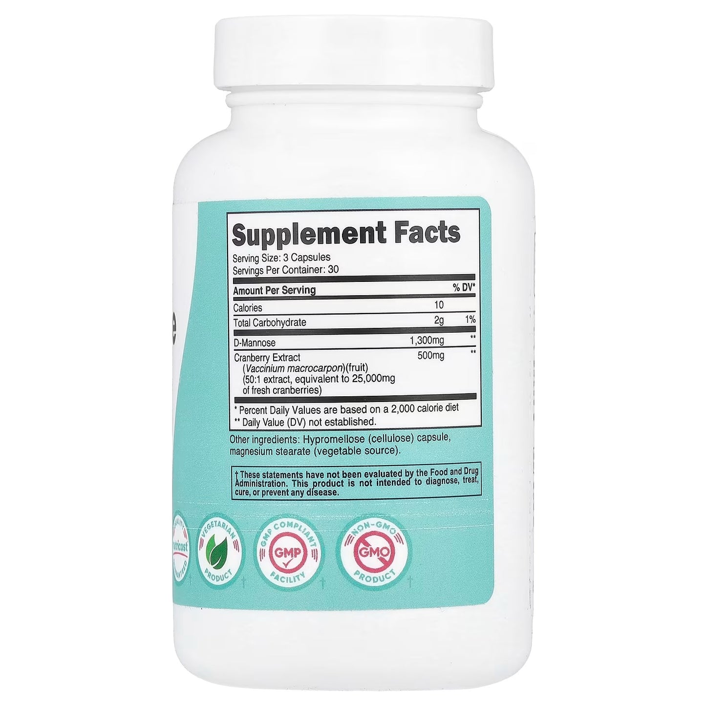 Nutricost D-Mannose with Cranberry Extract for Women – 90 Capsules, 30 Servings, Women’s Wellness Supplement