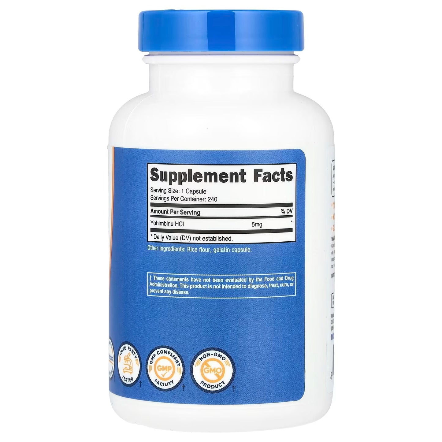 Nutricost Yohimbine HCl 5mg – 240 Capsules, Extra Strength, Gluten-Free & GMO-Free