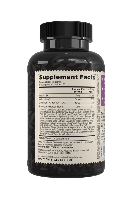 Crystal Star Tummy Control Help Counteract Menopausal Weight Gain 60 Vegetarian Capsules