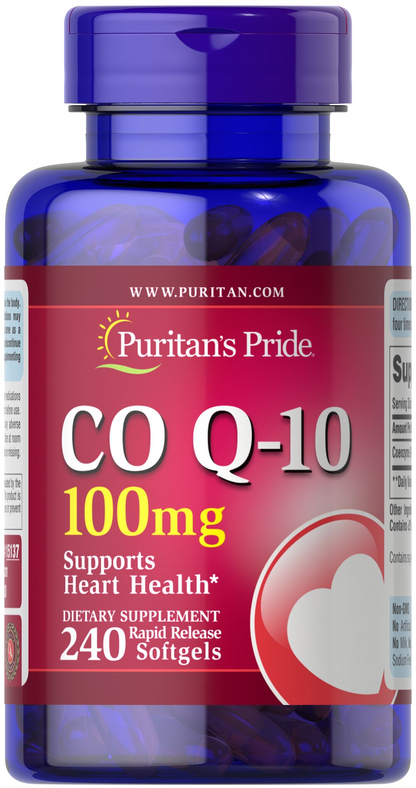 Puritan's Pride Co Q10 100mg Supports Heart Health Rapid Release Softgels