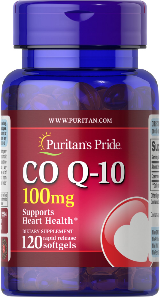 Puritan's Pride Co Q10 100mg Supports Heart Health Rapid Release Softgels