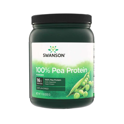 Swanson Vitamins 100% Pea Protein Powder - Unflavored 503g