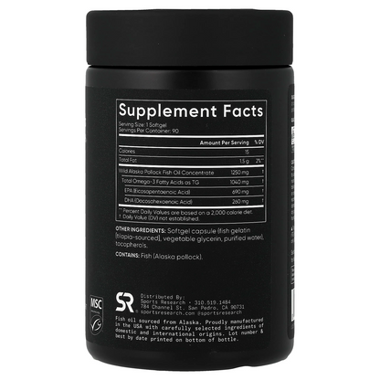 Sports Research Alaskan Omega-3 Fish Oil Triple Strength Softgels