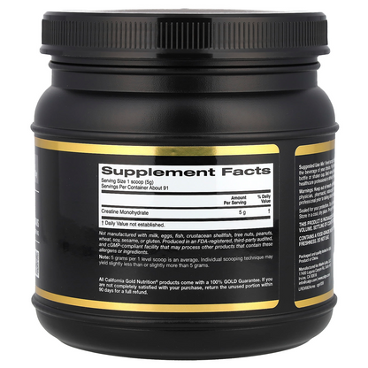 California Gold Nutrition Sport Pure Creatine Monohydrate Unflavored Powder 454g